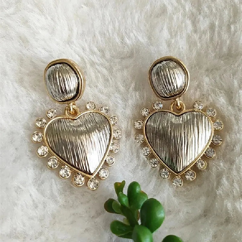 Gold Plated Heart & Bow Long Tassel Fashion Earrings Fashion Earrings Nixie XL1659