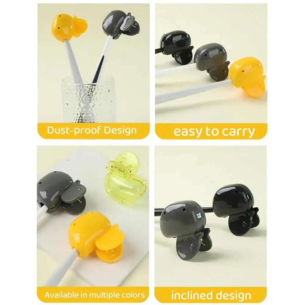 Duck Cartoon Toothbrush Head Cover – Plastic Clip Case