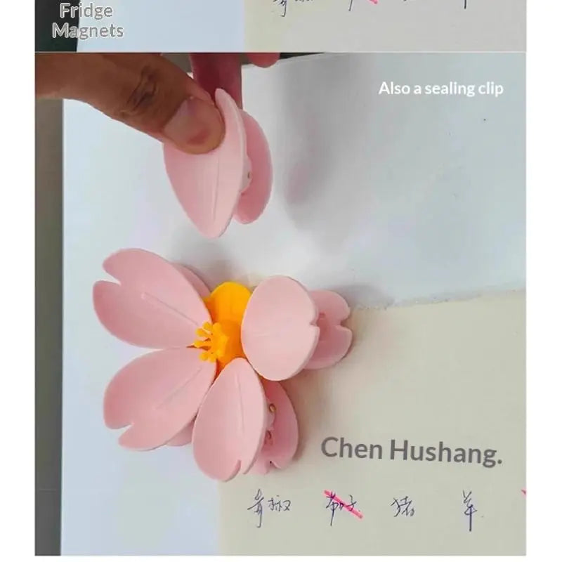 Cherry Blossom Magnetic Fridge Seal Clip | Snack Bag Clip Magnetic Seal Clip Nixie