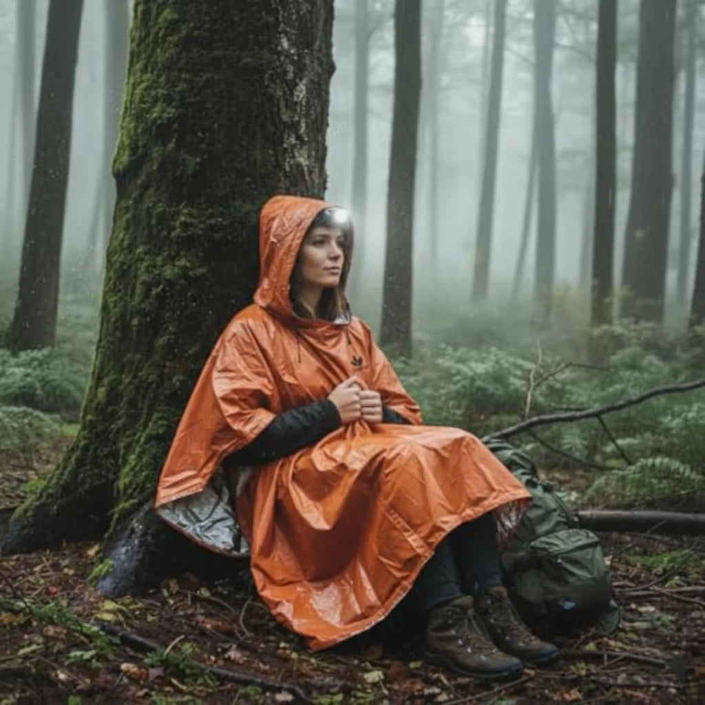 2-in-1 Emergency Rain Poncho & Thermal Survival Blanket Emergency Rain Poncho Nixie