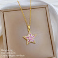 Luxury Pink Star Pendant Choker Necklace – Stainless Steel Pendant Necklace Nixie XL2606-790