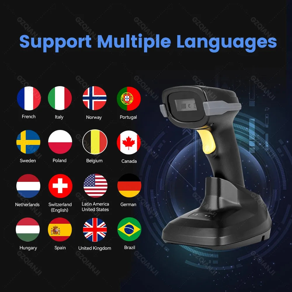 INSTOFC G6 Wireless Bluetooth 1D 2D QR Barcode Scanner