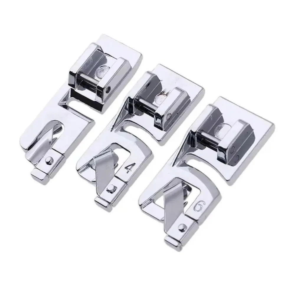 3mm 4mm 6mm Rolled Hem Presser Foot Set – Stainless Steel Presser Foot Set Nixie 3pcs