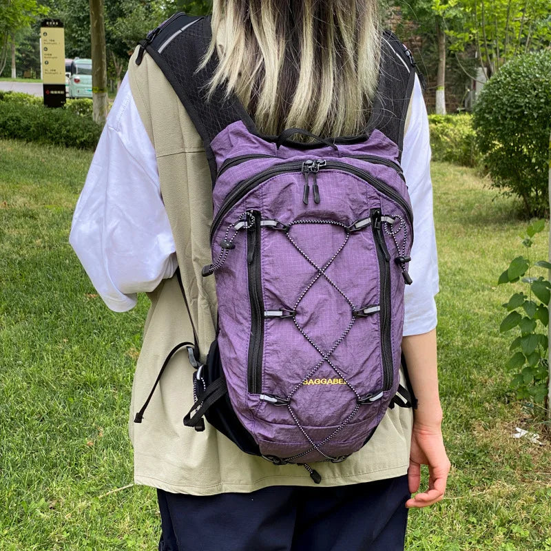 Nixie Color-Block Plaid Hiking Backpack – Unisex Travel Bag Hiking Backpack Nixie
