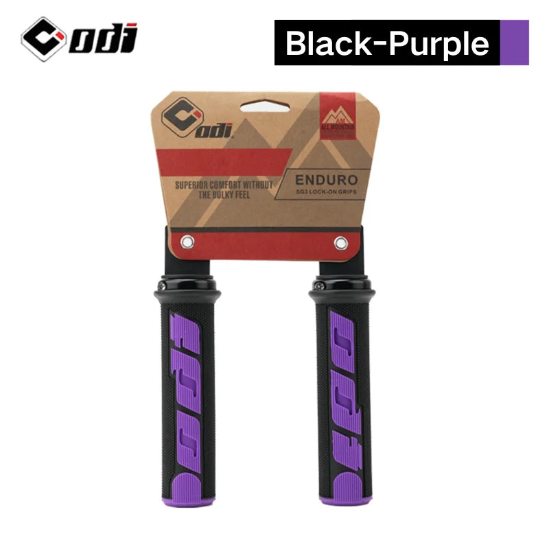 ODI Lock-On MTB Bike Grips – Non-Slip BMX Handlebar Grips Bicycle Handlebar Grips Nixie BLACK-PURPLE