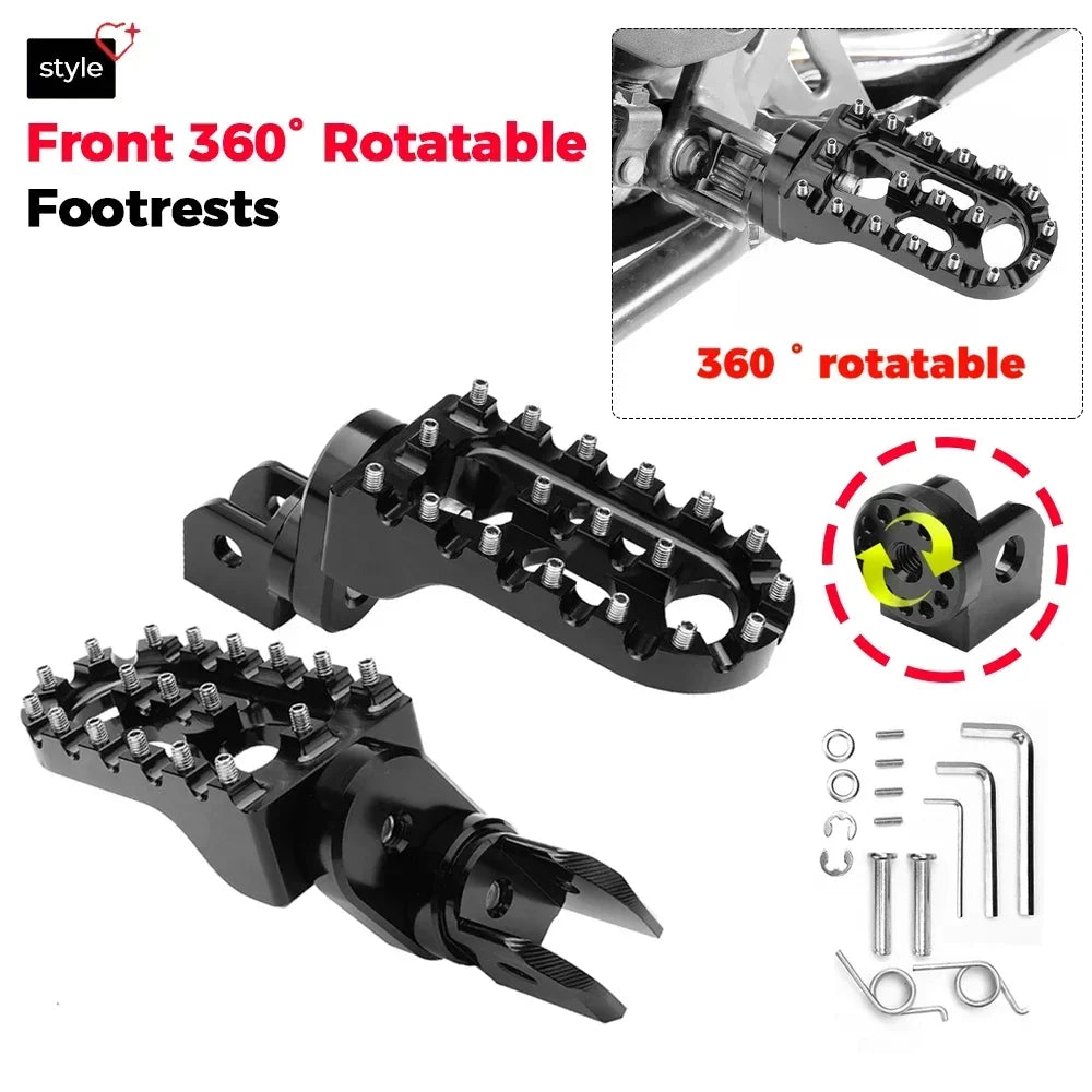 CNC Rotatable Footpegs for BMW R1250GS R1300GS GS Series Black Motorcycle Footpegs Nixie
