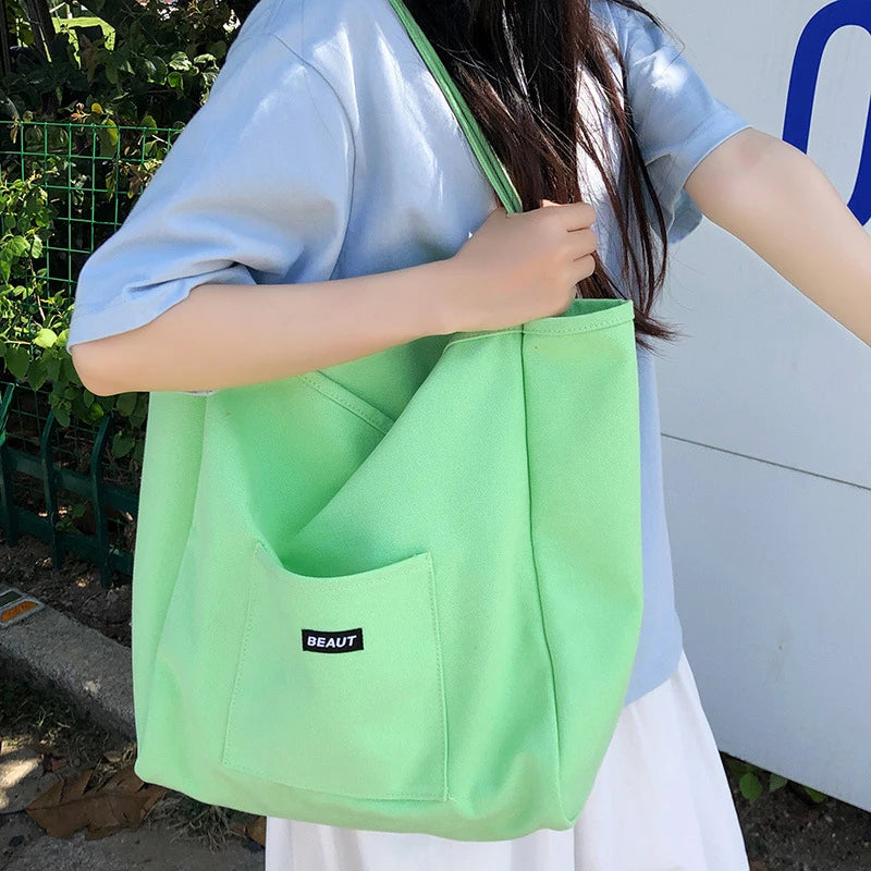 Korean Nylon Shoulder Tote Bag – Large Capacity Women's Bag