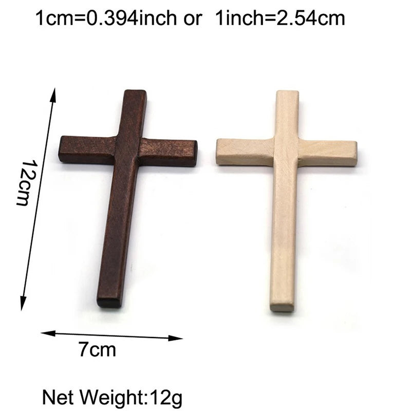 Wooden Wall Cross 12cm Hanging Crucifix – 2 Colors Religious Wall Decor Nixie