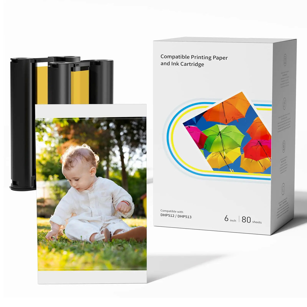 Labelife 4x6" Photo Paper + Ink for Liene Amber M100 M200 – 80 Sheets Photo Paper & Ink Kit Nixie SET 1