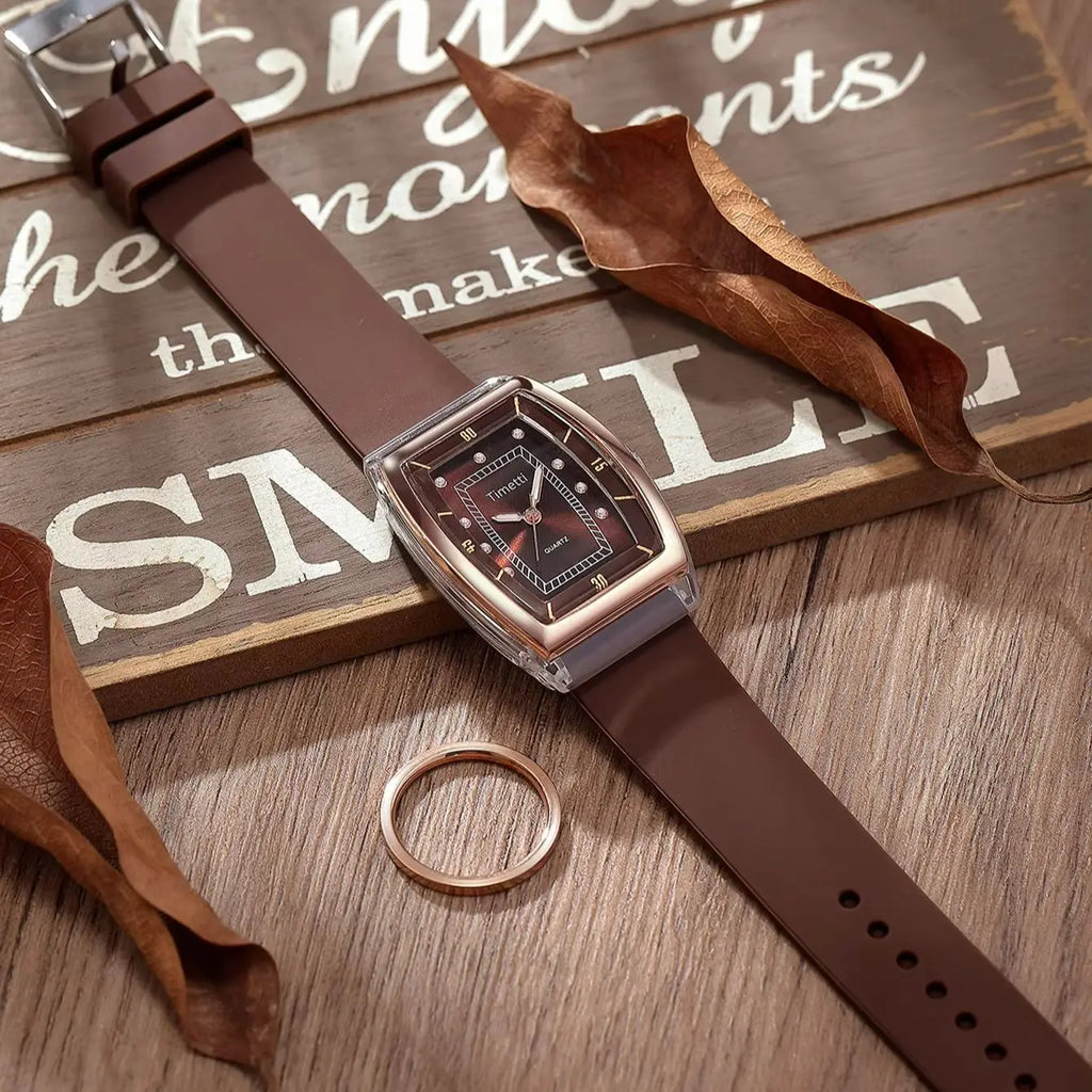 Timetti Retro Korean-Style Quartz Watch – Silicone Band Quartz Fashion Watch Nixie