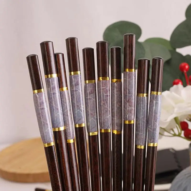 Reusable Bamboo Chopsticks Non-Slip | 5 Pairs for Sushi Bamboo Chopsticks Nixie