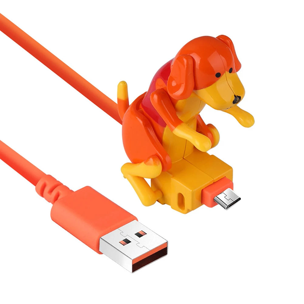 Funny Dog USB Charging Cable – Micro USB, Type-C & Lightning Novelty Charging Cable Nixie orange android