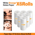 57mm HD Color Thermal Paper Rolls for Mini Pocket Printer 6/8 Pack Thermal Printer Paper Nixie 6Rolls Orange Paper