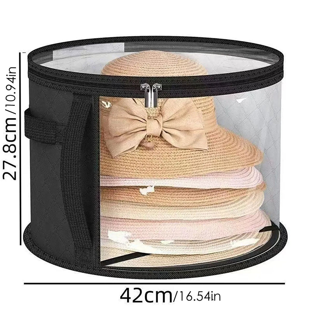 Large Foldable Hat Storage Box – Dustproof & Transparent