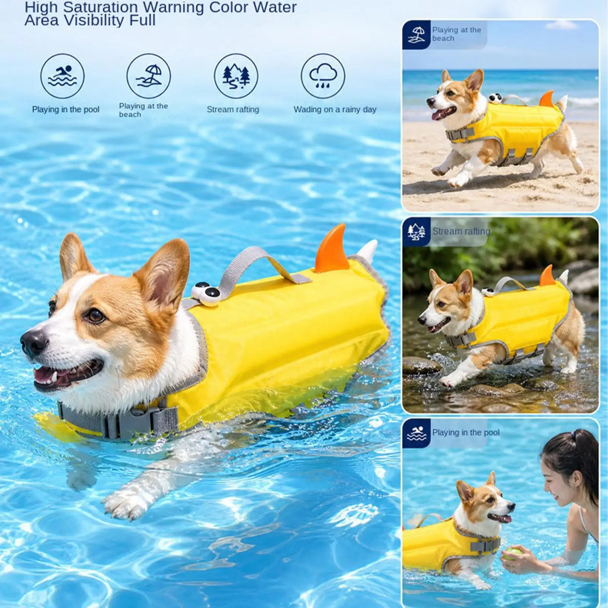 Dog Life Jacket – Buoyancy Swimming Vest for Dogs | Nixie