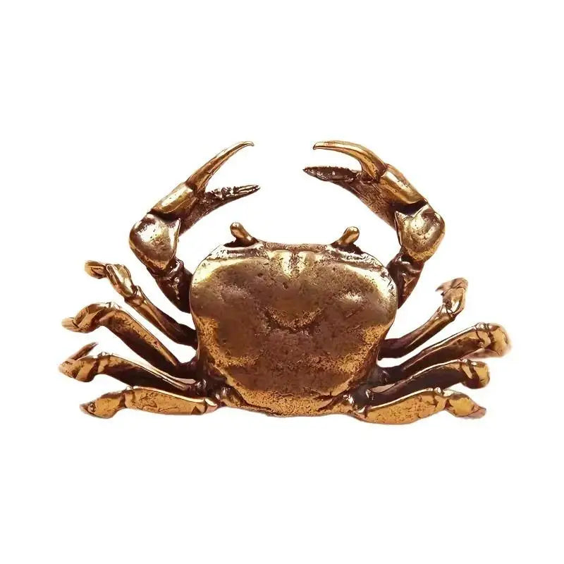 Brass Crab Figurine Antique Tea Pet Desktop Ornament | Handcrafted Decorative Figurine Nixie