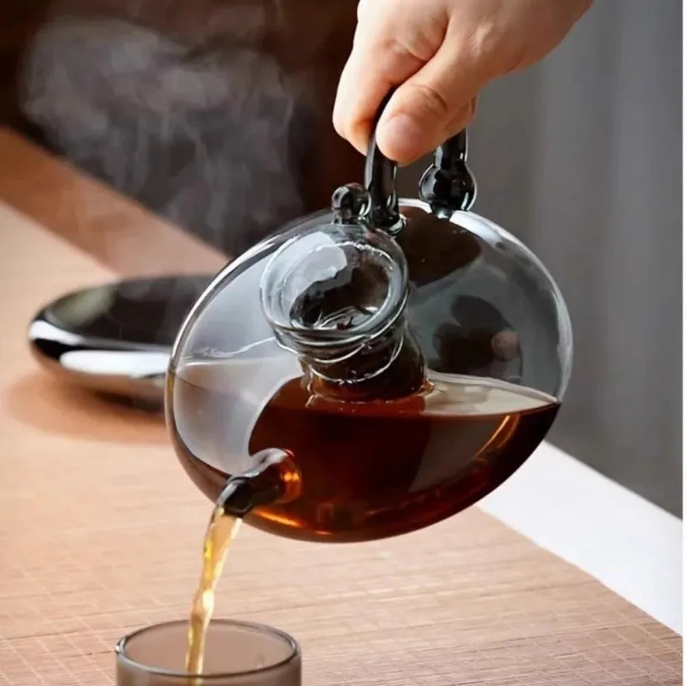 Clear Glass Teapot with Infuser – Heat Resistant Loose Leaf Tea Glass Teapot Nixie