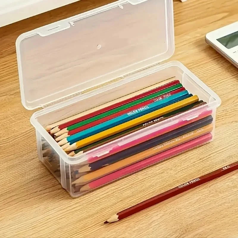 4Pcs Clear Plastic Storage Boxes with Lids – Desktop Organizer Plastic Storage Box Nixie 4Pcs