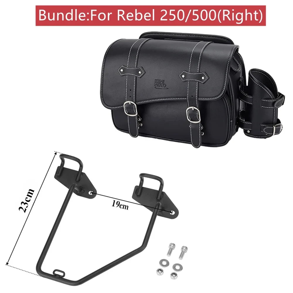 Waterproof PU Leather Motorcycle Saddlebag 10L | Honda Rebel