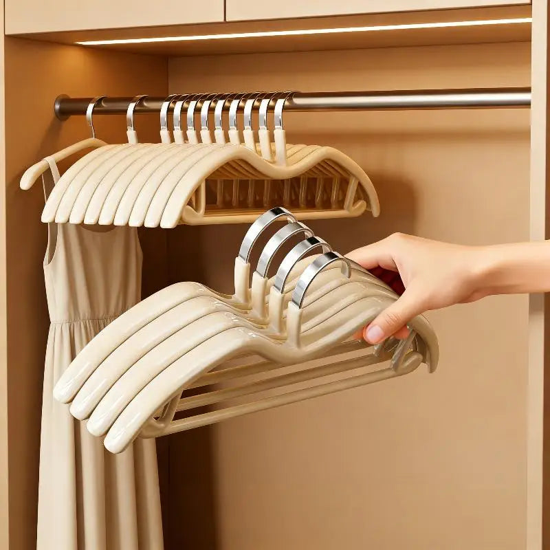 5-Pack Anti-Slip Slim Clothes Hangers | Non-Scratch Dip-Coated