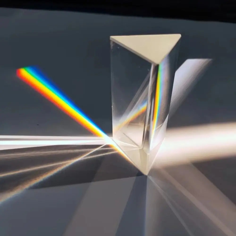 Crystal Glass Triangular Prism – Rainbow Optical Refraction Optical Glass Prism Nixie