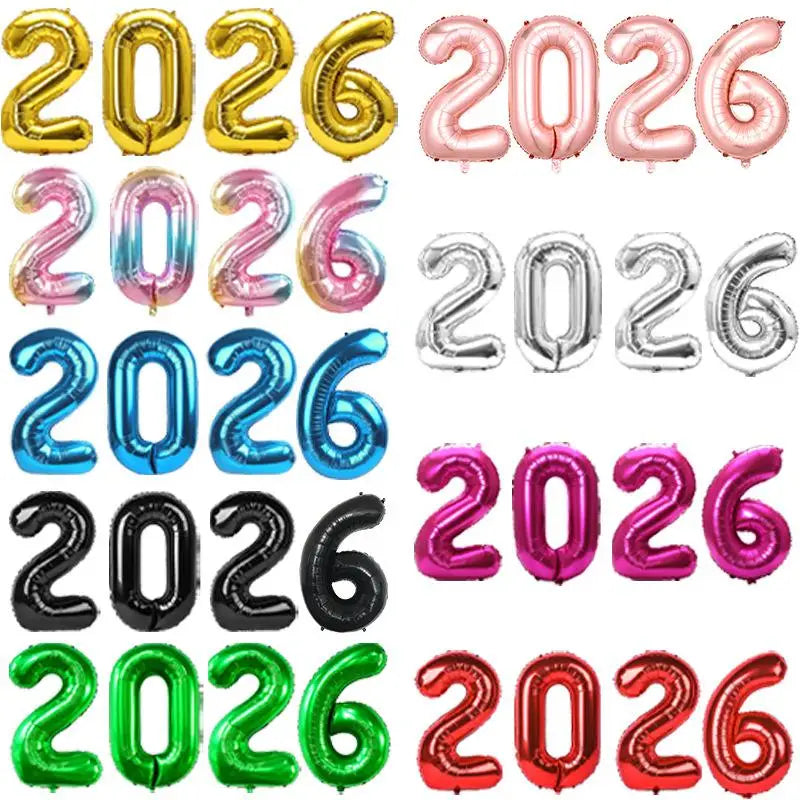 2026 New Year's Eve Foil Balloon Christmas Party Decoration Foil Party Balloon Nixie
