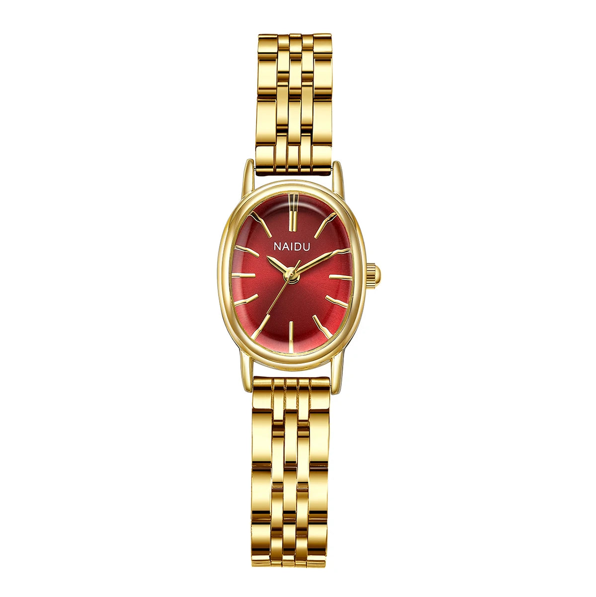 Naidu Artistic Quartz Fashion Watch – Numberless Dial Fashion Quartz Watch Nixie Red