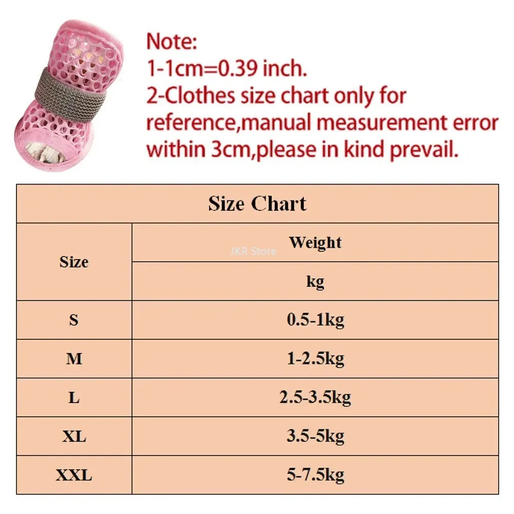 4Pcs Mesh Dog Shoes | Non-Slip Cooling Summer Dog Boots Dog Boots Nixie