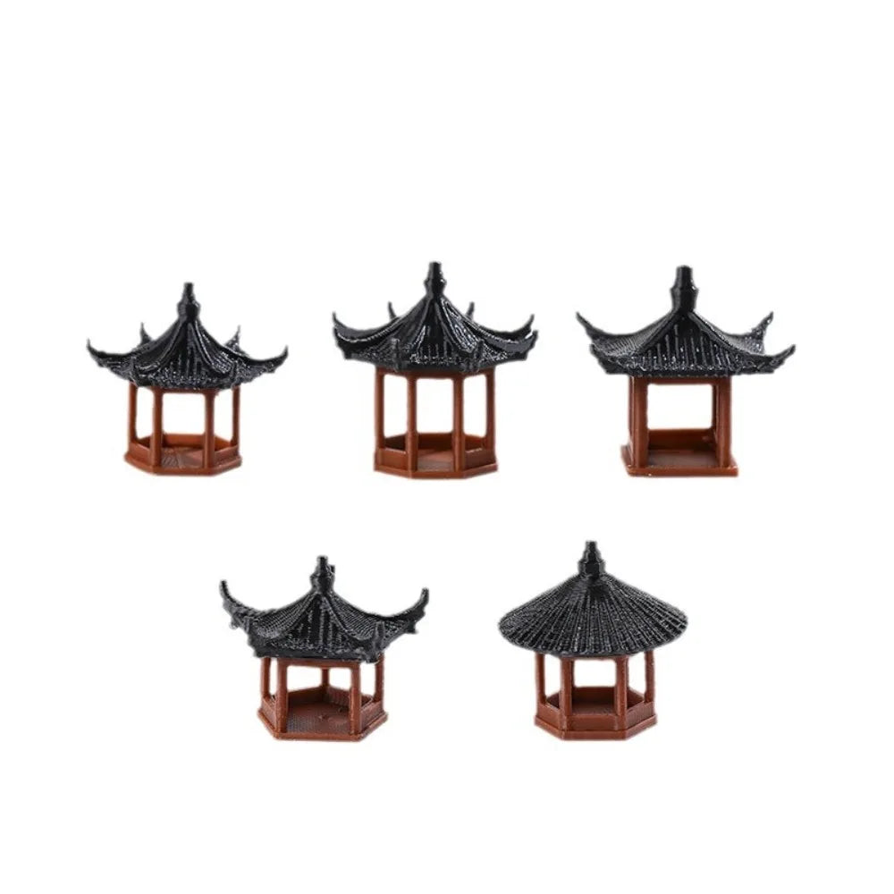 Miniature Hexagonal Pagoda Figurine – Micro Landscape Decor Miniature Figurine Nixie