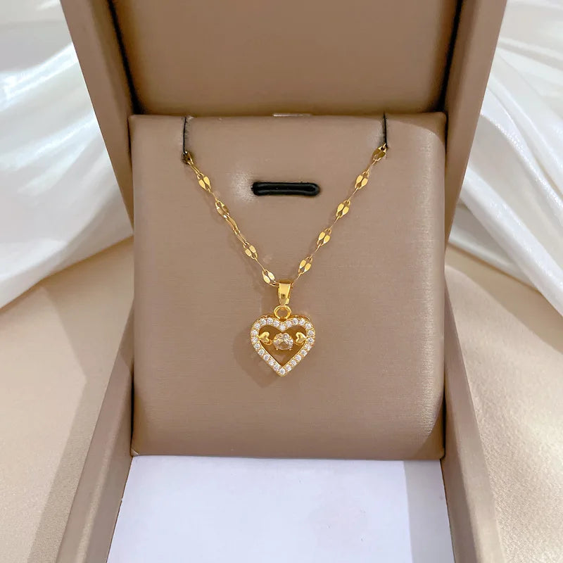 Copper Heart Pendant Necklace – Gold & Rose Gold for Women Pendant Necklace Nixie