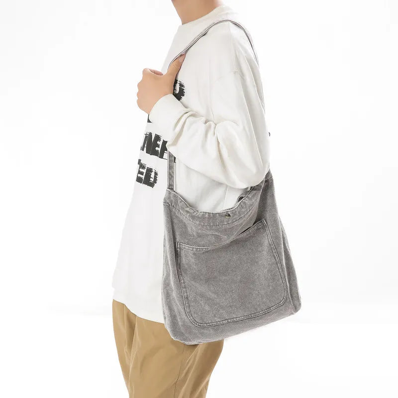 Women's Vintage Washed Denim Tote Bag – Large Capacity Denim Tote Bag Nixie