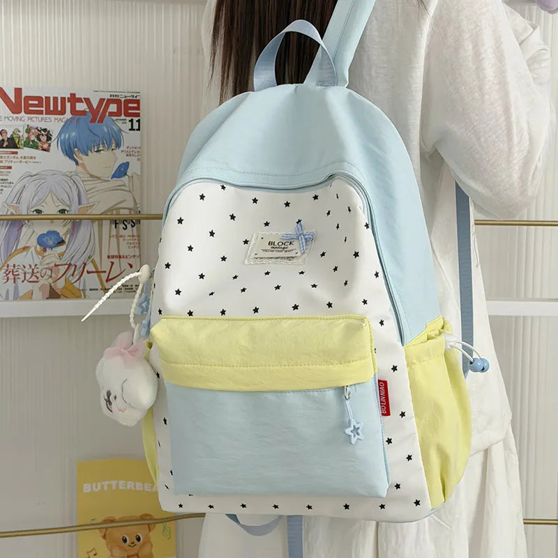 Korean Polka Dot Backpack for Women – College School Bag