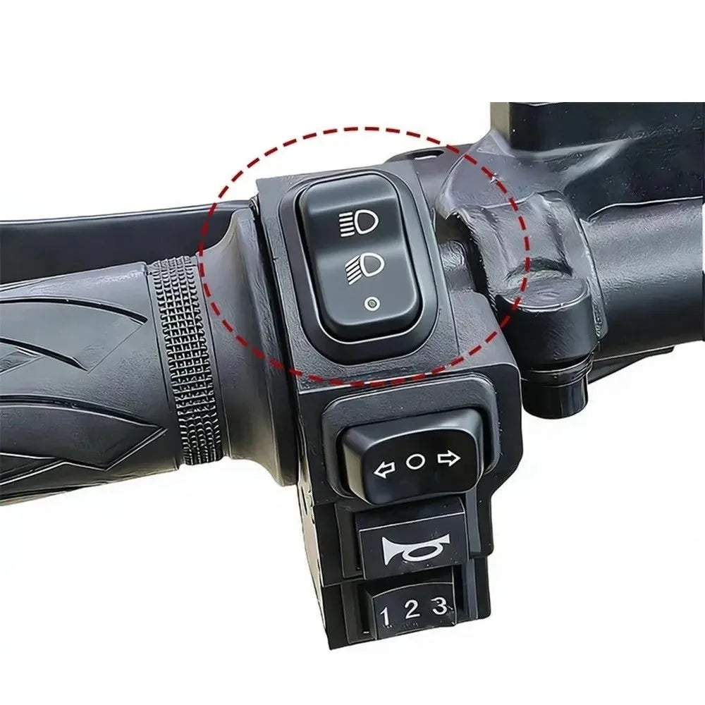 4-in-1 E-Bike Handlebar Switch – Horn, Turn Signal & Headlight Handlebar Control Switch Nixie