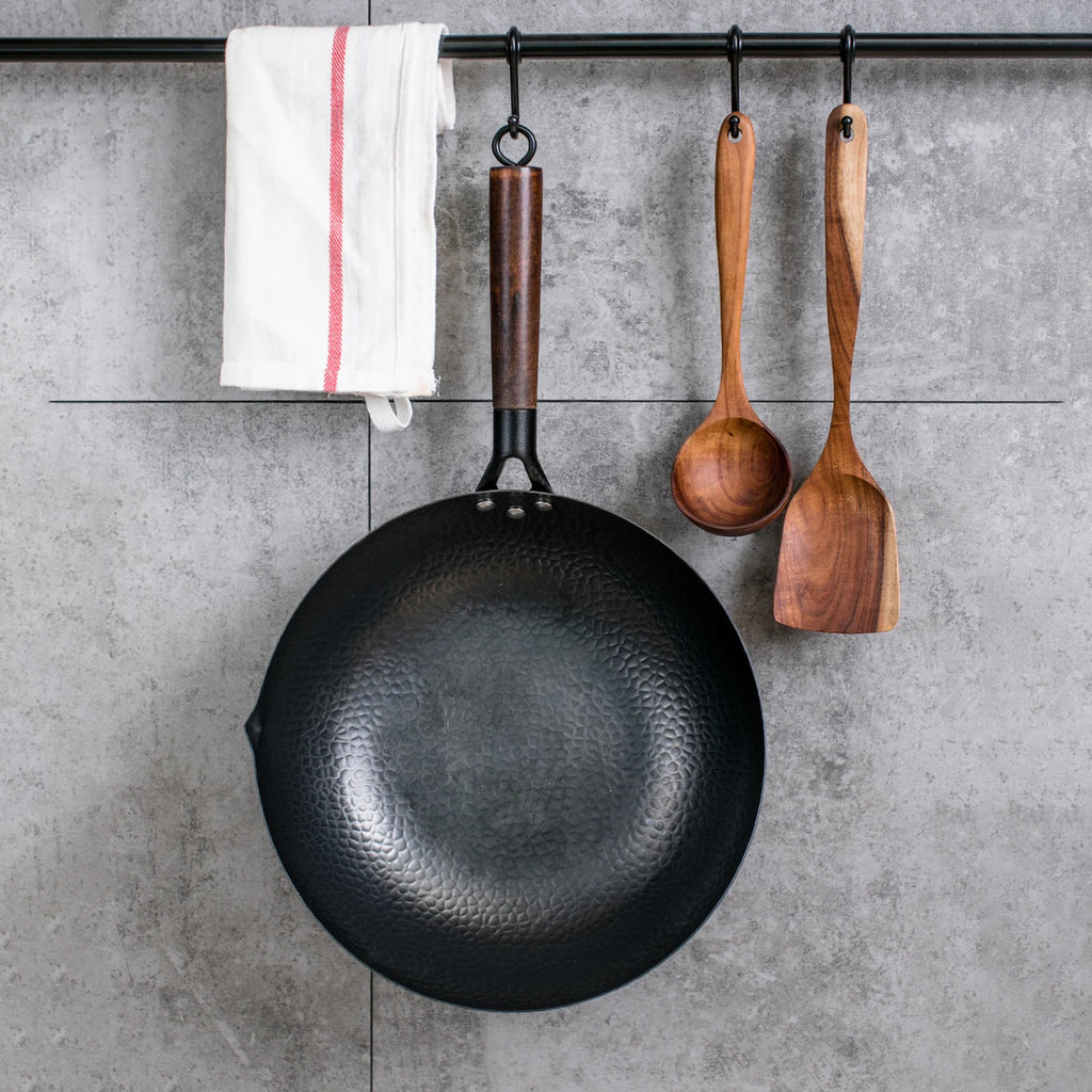 32cm Hand Hammered Carbon Steel Wok – All Stove Compatible Carbon Steel Wok Nixie