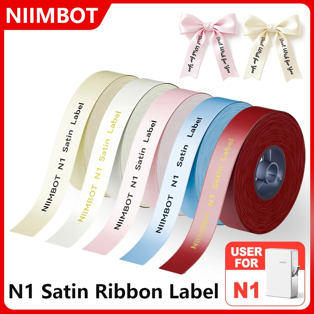 NIIMBOT Satin Ribbon Labels & Carbon Ribbon for N1 Printer