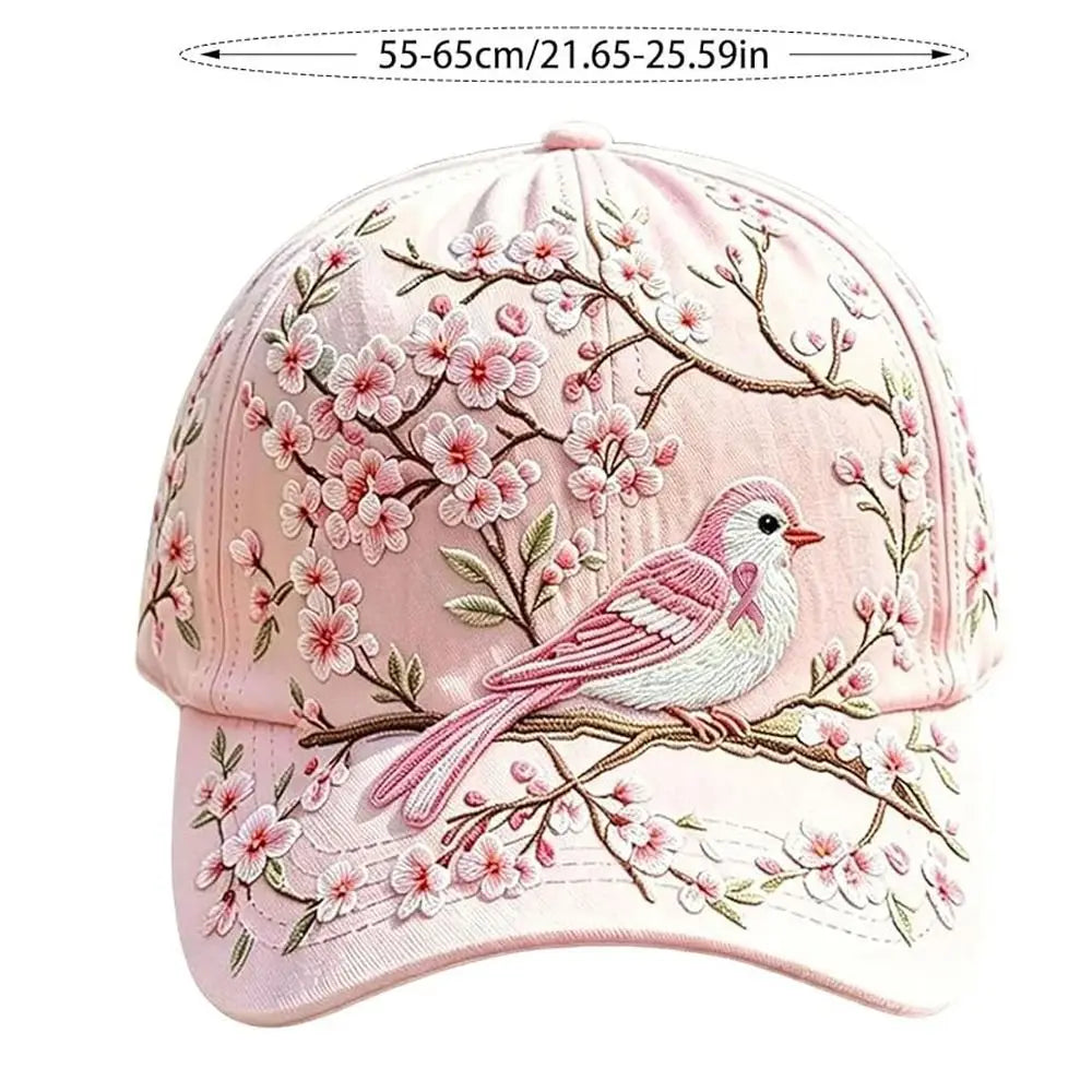 Breathable Garden Baseball Cap – Floral Embroidery Adjustable Hat Embroidered Baseball Cap Nixie