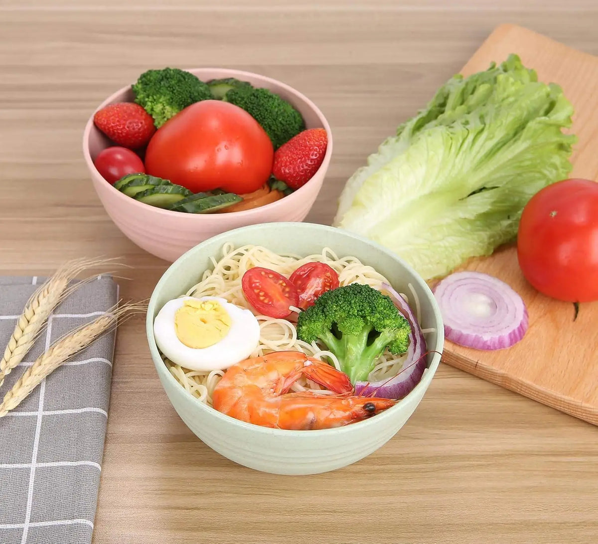 Wheat Straw Ramen Bowl Set of 4 – 15cm Eco-Friendly Plastic Dinnerware Bowl Set Nixie
