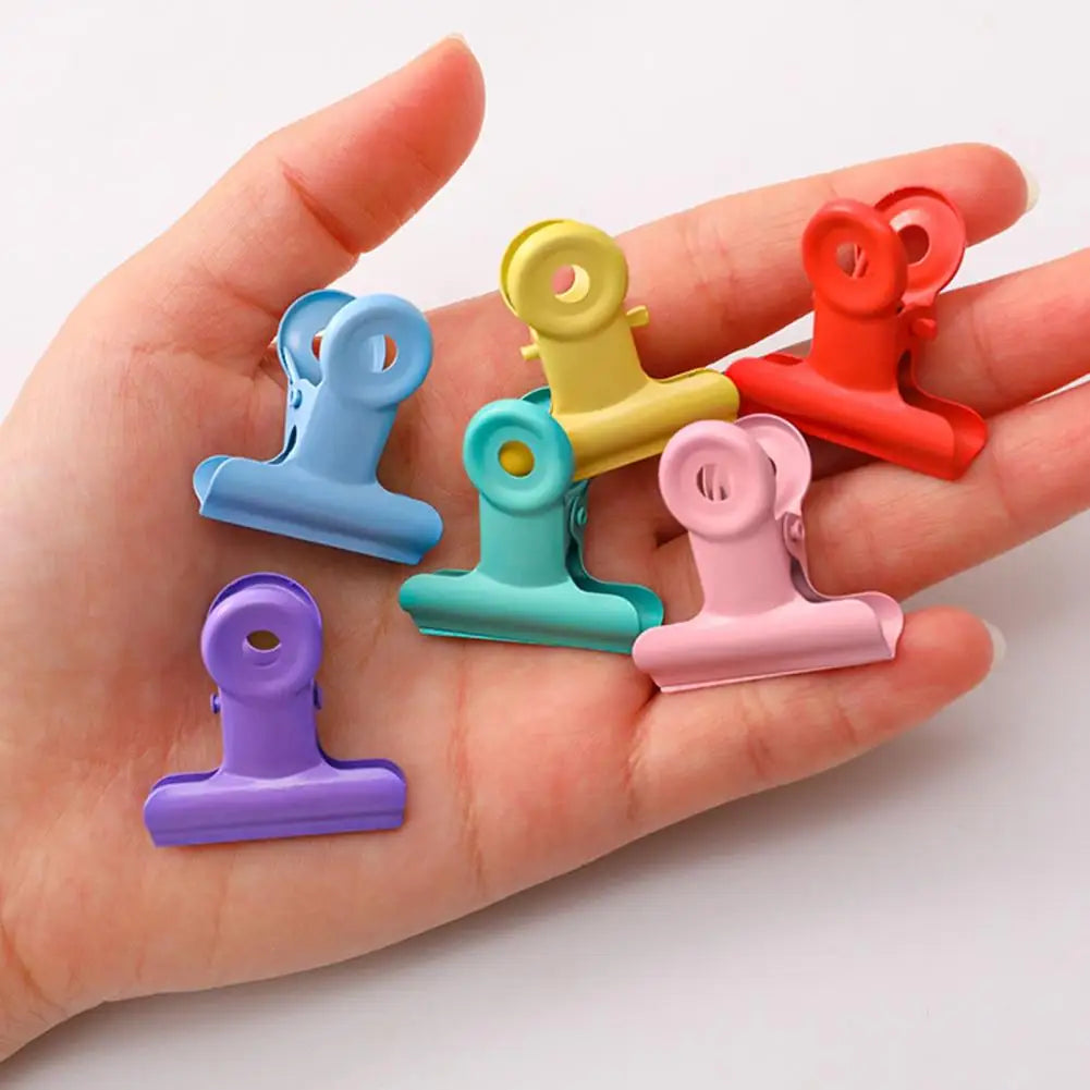 8-Pack Macaron Metal Binder Clips – Round Tail Safety Design Metal Binder Clips Nixie