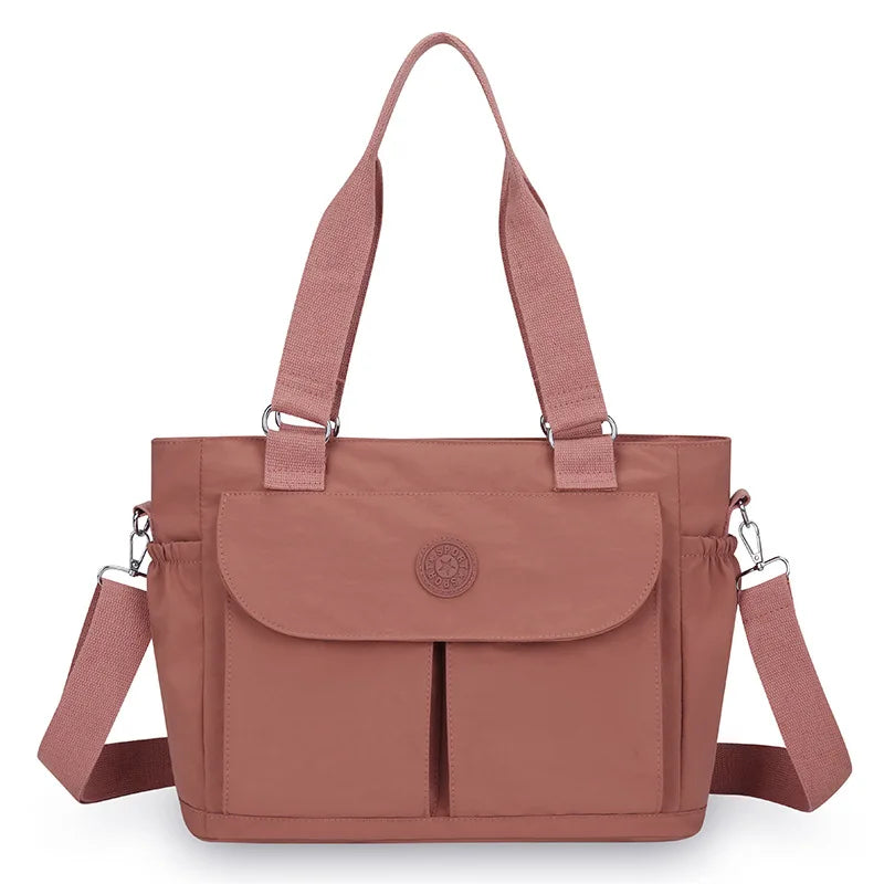 Lightweight Nylon Crossbody Shoulder Bag & Tote – Nixie Crossbody Shoulder Bag Nixie Orange-pink