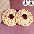 Handwoven Rattan Pendant Lampshade Vintage Basket Style – 2 Pack Rattan Lampshade Nixie Default Title