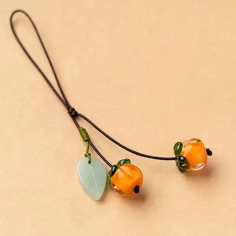 Kawaii Persimmon Crystal Phone Charm Strap Pendant – Keys & Bags Phone Charm Pendant Nixie A2