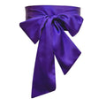 Satin Bow Corset Waist Belt – Wide Ribbon Cummerbund for Women Satin Waist Belt Nixie Dark Purple