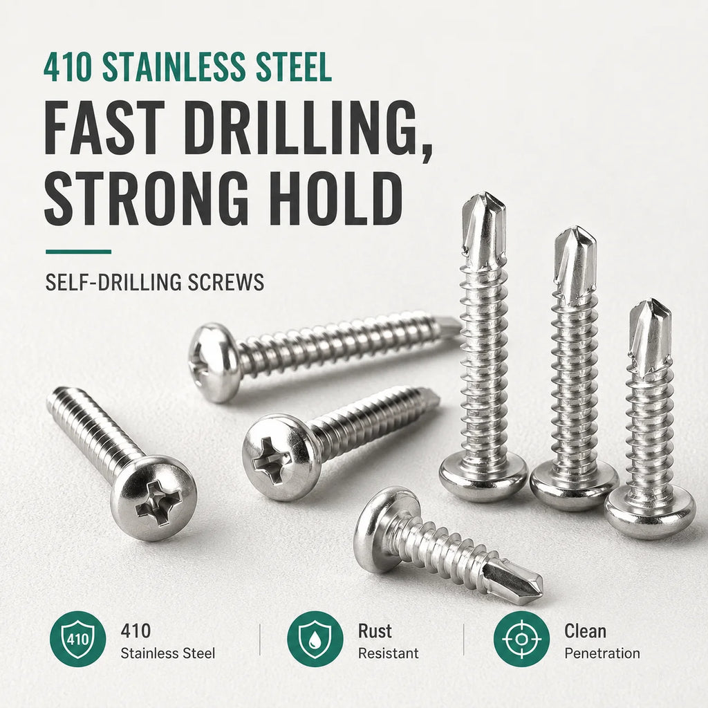 100Pcs 410 Stainless Steel Self-Drilling Screws – Metal & Wood Self-Drilling Screws Nixie