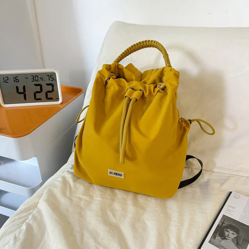 Nixie Large Canvas Drawstring Backpack – Women's Travel Tote Canvas Drawstring Backpack Nixie