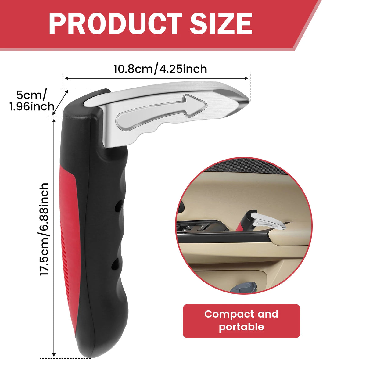 Car Door Assist Handle 2-in-1 with Window Breaker | 2/4/8 Pack Car Assist Handle Nixie