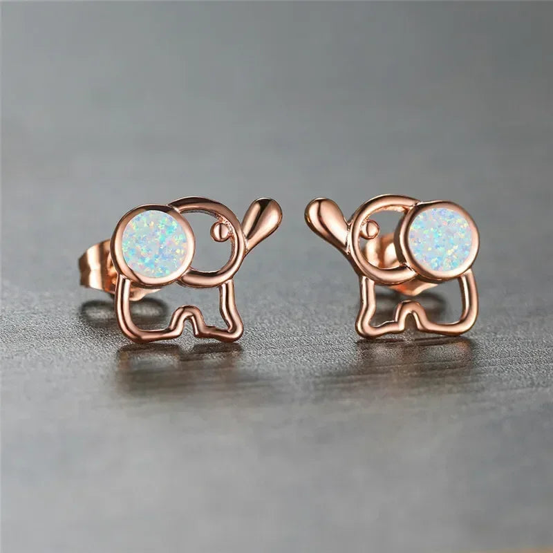 Crystal Elephant Dangle Earrings – Zinc Alloy Animal Jewelry