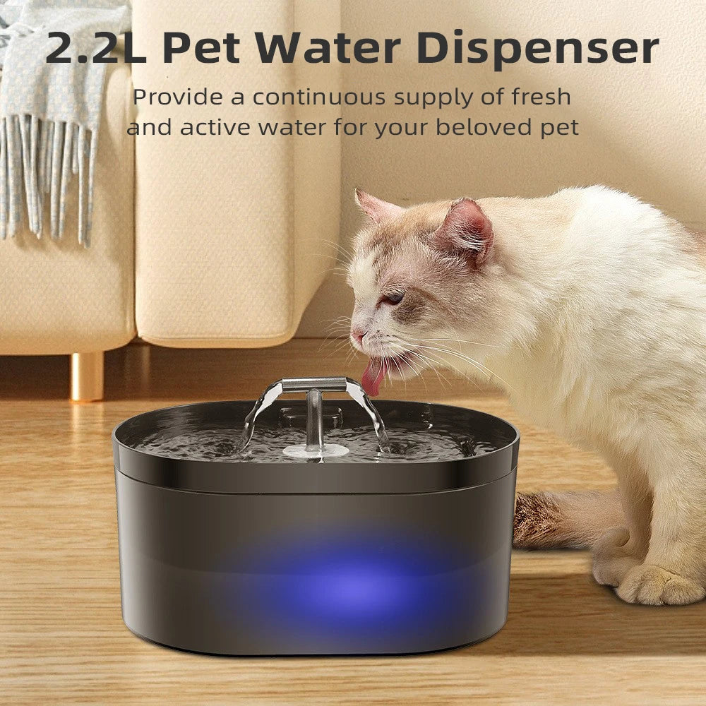 2.2L Smart Pet Water Fountain with Filter & LED Light Pet Water Fountain Nixie