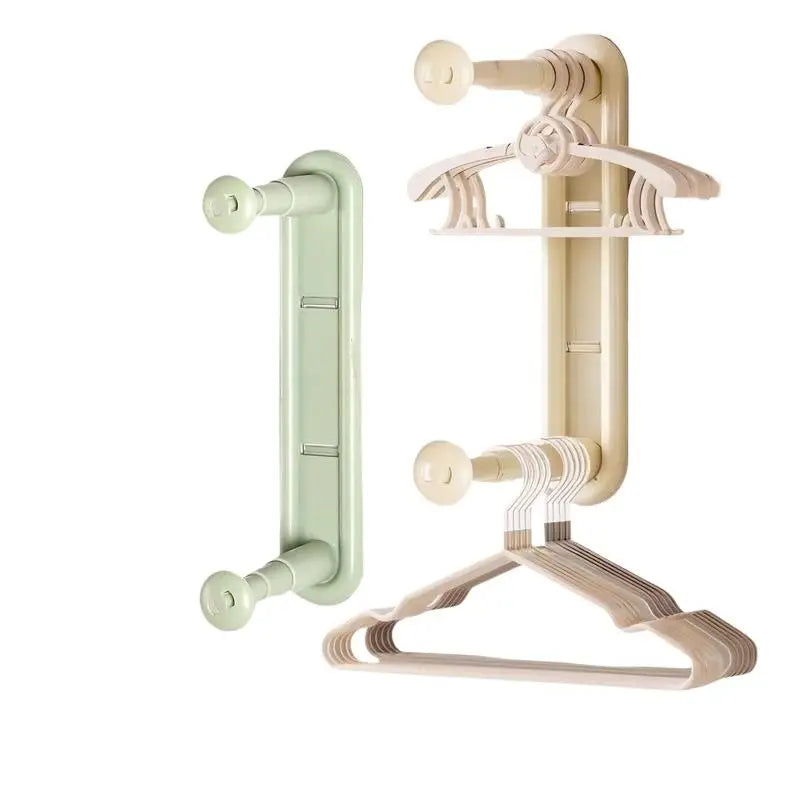 Wall Mounted Hanger Rack – No-Drill Double Layer Organizer