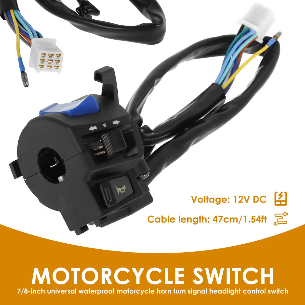Universal 7/8" Motorcycle Handlebar Switch – Horn & Headlight Handlebar Switch Nixie left speaker