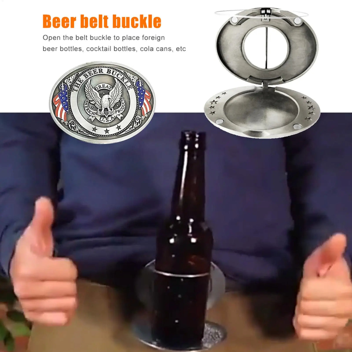 Antique Bronze Beer Bottle Belt Clip Holster | Outdoor Gift Beer Bottle Holster Nixie